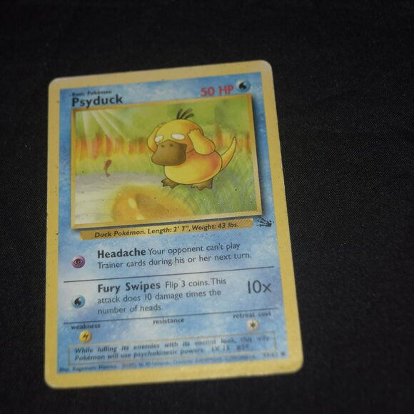 Psyduck 53/62 1st Edition Fossil Set Pokemon Card, MP - Picture 13 of 16